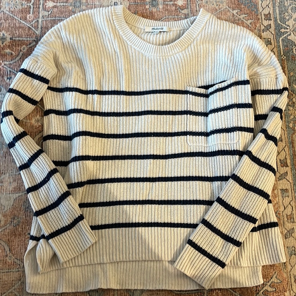 Madewell striped pocket sweater